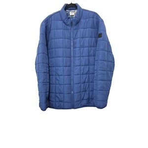 Voyager Men's XXL Blue Quilted Full-Zip Jacket Plaid Fleece Lining Lightweight